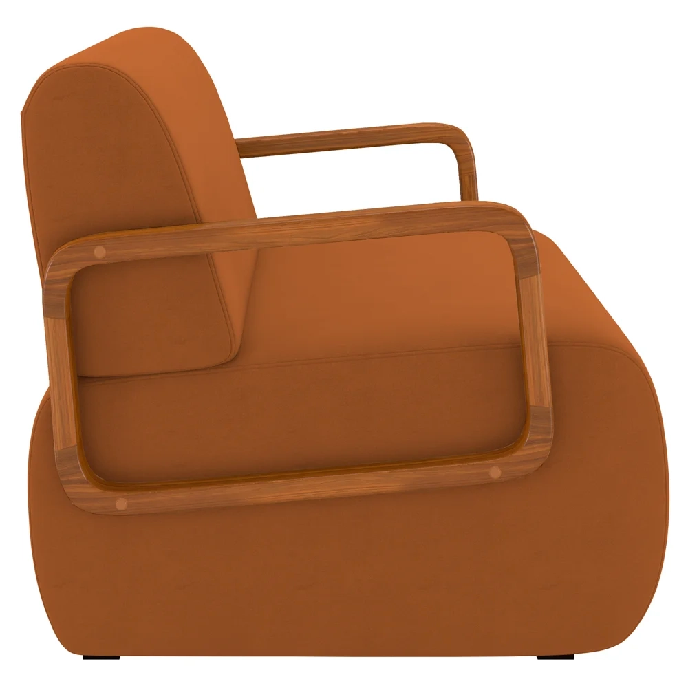 Poltrona Decorativa Orgânica para Sala Kit 2 Belarus Z08 Veludo Telha - Mpozenato