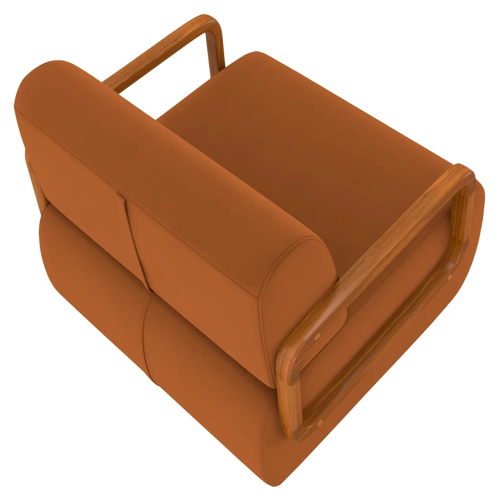 Poltrona Decorativa Orgânica para Sala Kit 2 Belarus Z08 Veludo Telha - Mpozenato