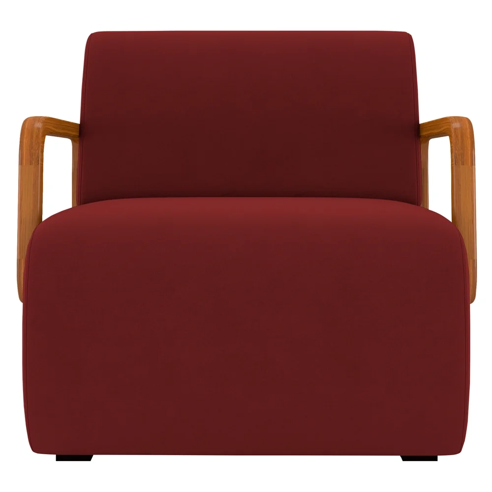 Poltrona Decorativa Orgânica para Sala Kit 2 Belarus Z08 Veludo Vermelho - Mpozenato