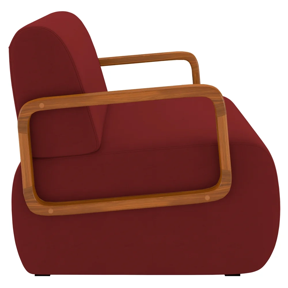 Poltrona Decorativa Orgânica para Sala Kit 2 Belarus Z08 Veludo Vermelho - Mpozenato