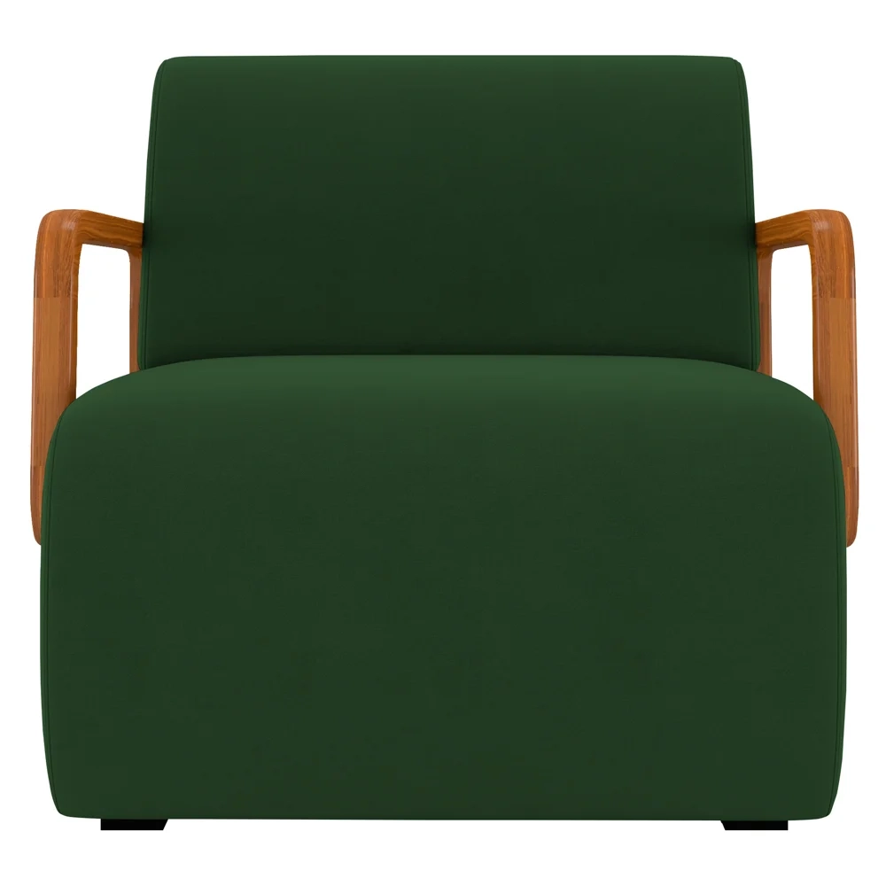 Poltrona Decorativa Orgânica para Sala Kit 2 Belarus Z08 Veludo Verde Musgo - Mpozenato