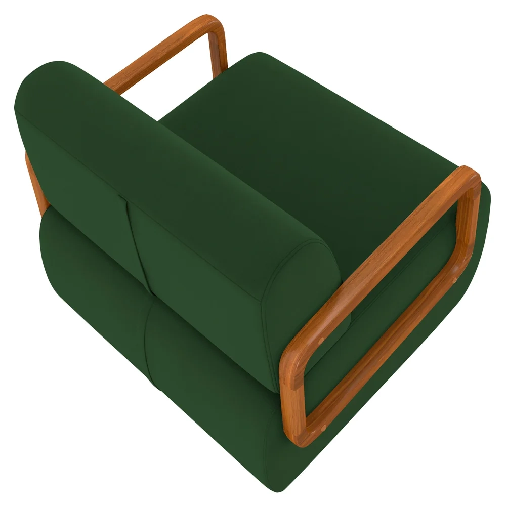 Poltrona Decorativa Orgânica para Sala Kit 2 Belarus Z08 Veludo Verde Musgo - Mpozenato