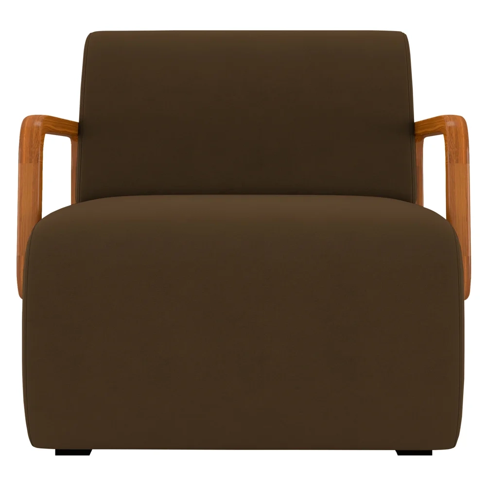 Poltrona Decorativa Orgânica para Sala Kit 2 Belarus Z08 Veludo Marrom - Mpozenato