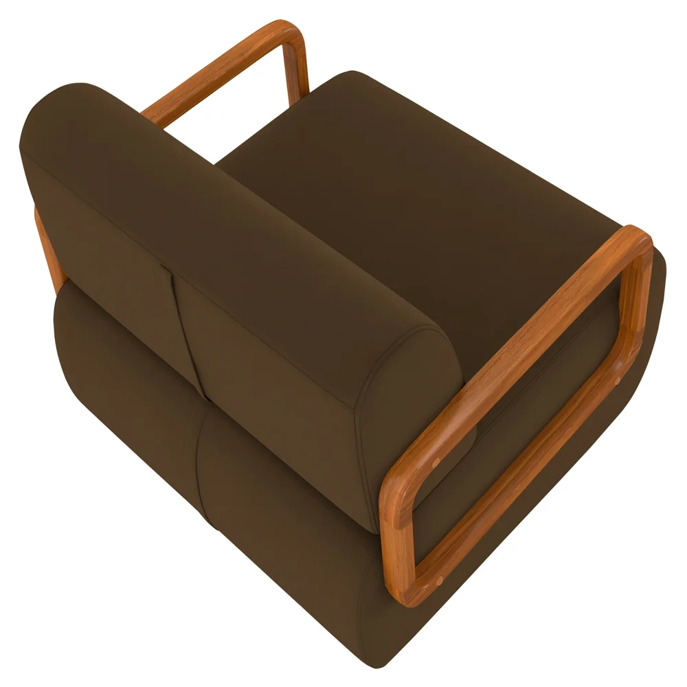 Poltrona Decorativa Orgânica para Sala Kit 2 Belarus Z08 Veludo Marrom - Mpozenato