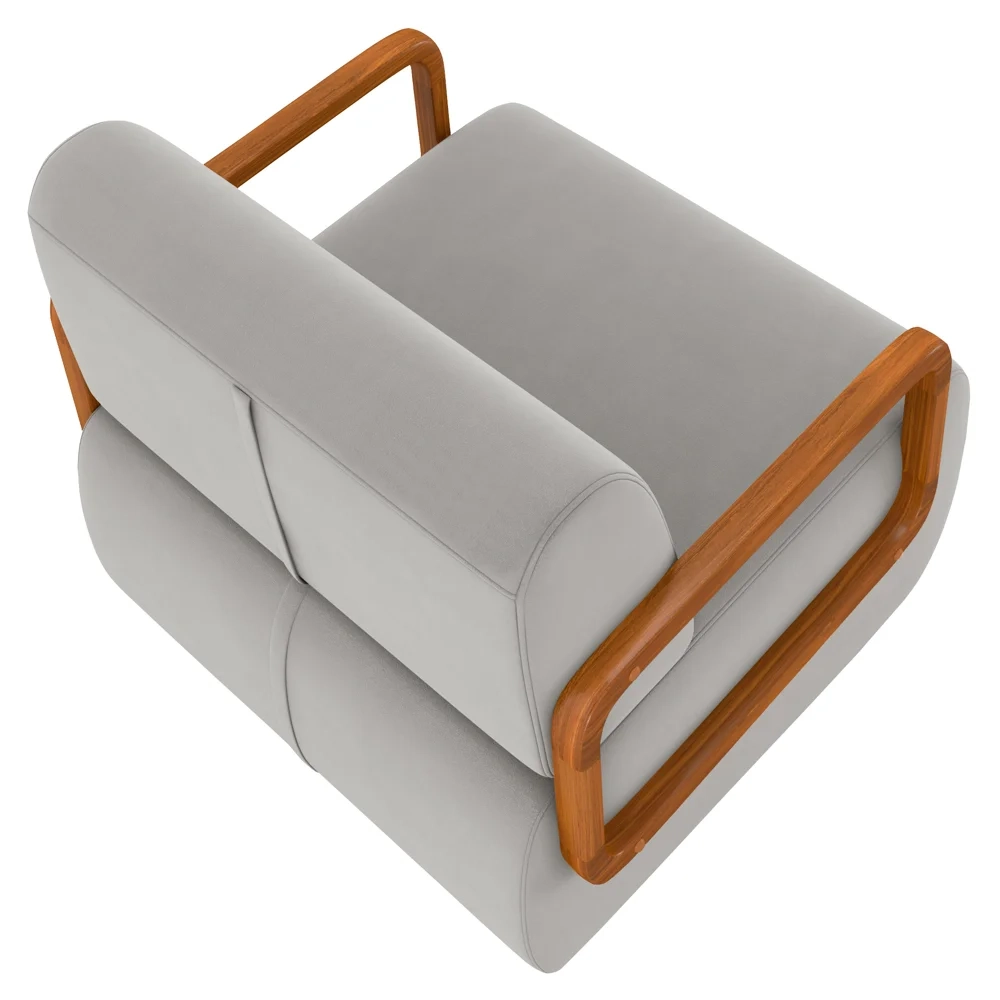 Poltrona Decorativa Orgânica para Sala Kit 2 Belarus Z08 Veludo Cinza - Mpozenato