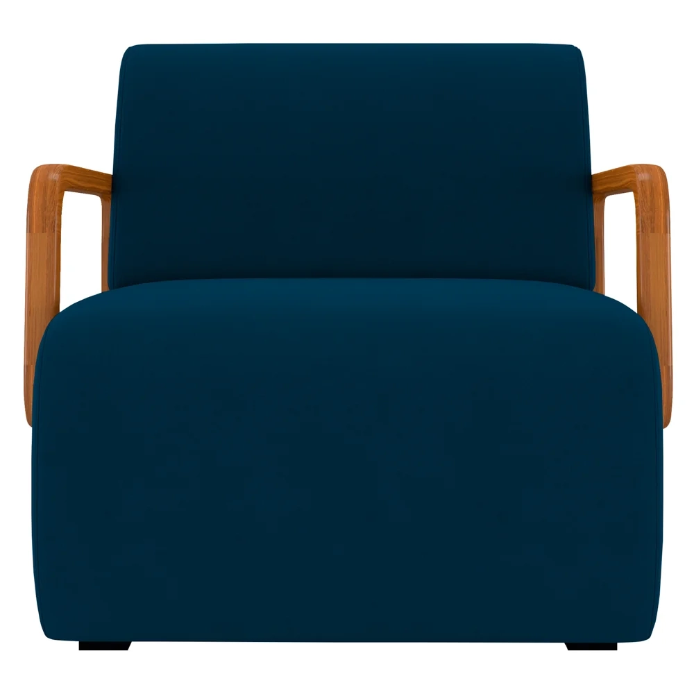 Poltrona Decorativa Orgânica para Sala Kit 2 Belarus Z08 Veludo Azul - Mpozenato