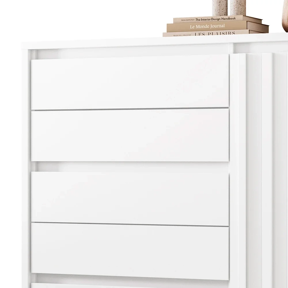 Cômoda Sapateira 1 Porta 5 Gavetas 125cm Duetto Branco - Albatroz