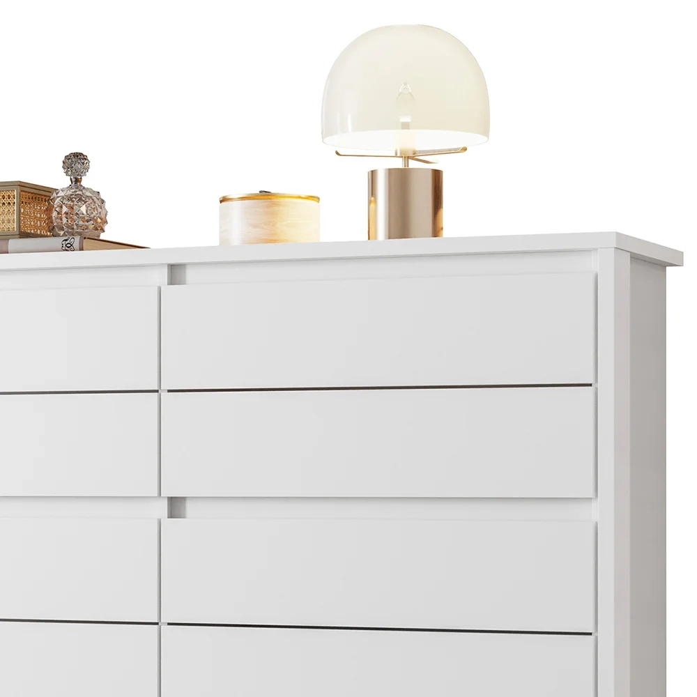 Cômoda para Quarto 10 Gavetas 151cm Duetto Branco - Albatroz