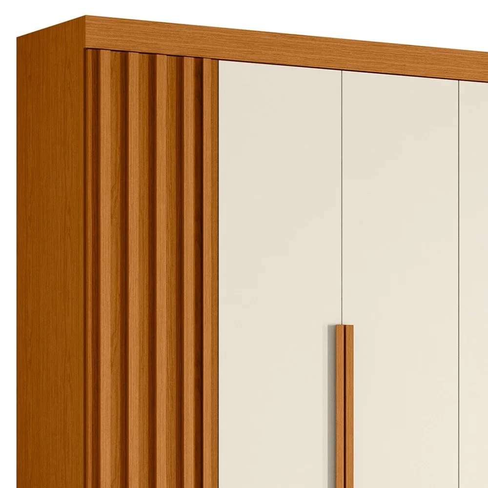 Guarda Roupa Casal 6 Portas 4 Gavetas 240cm Doble Cinamomo/Off White - Albatroz