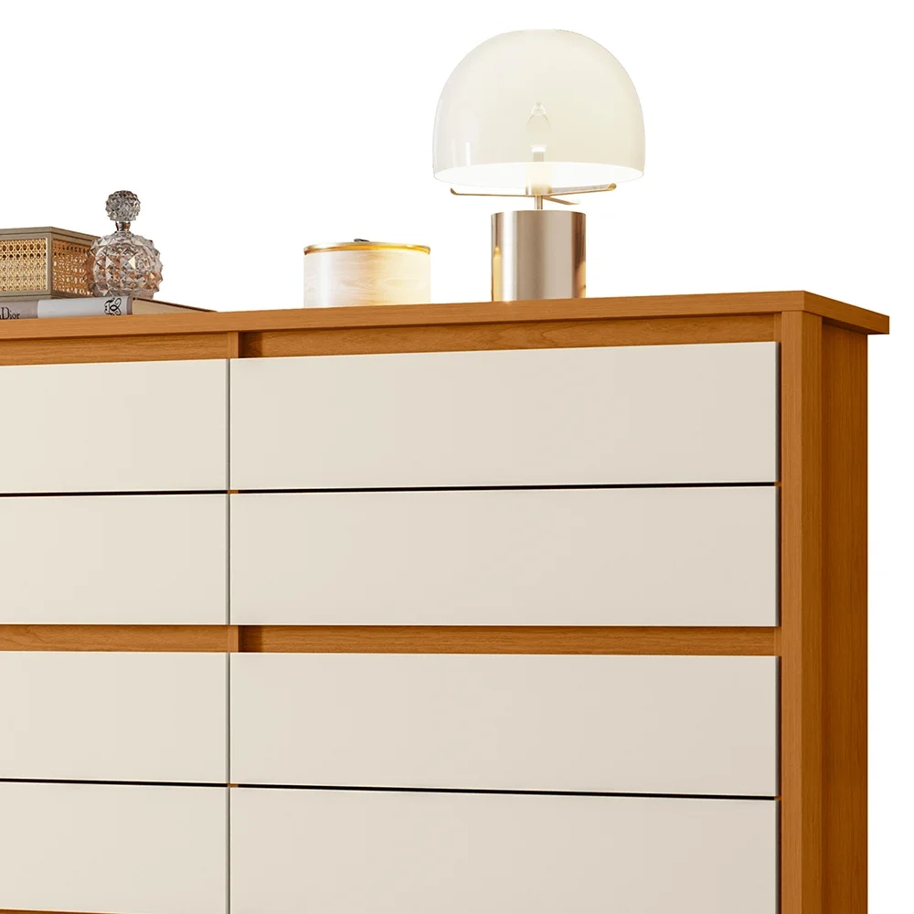 Cômoda para Quarto 10 Gavetas 151cm Duetto Cinamomo/Off White - Albatroz