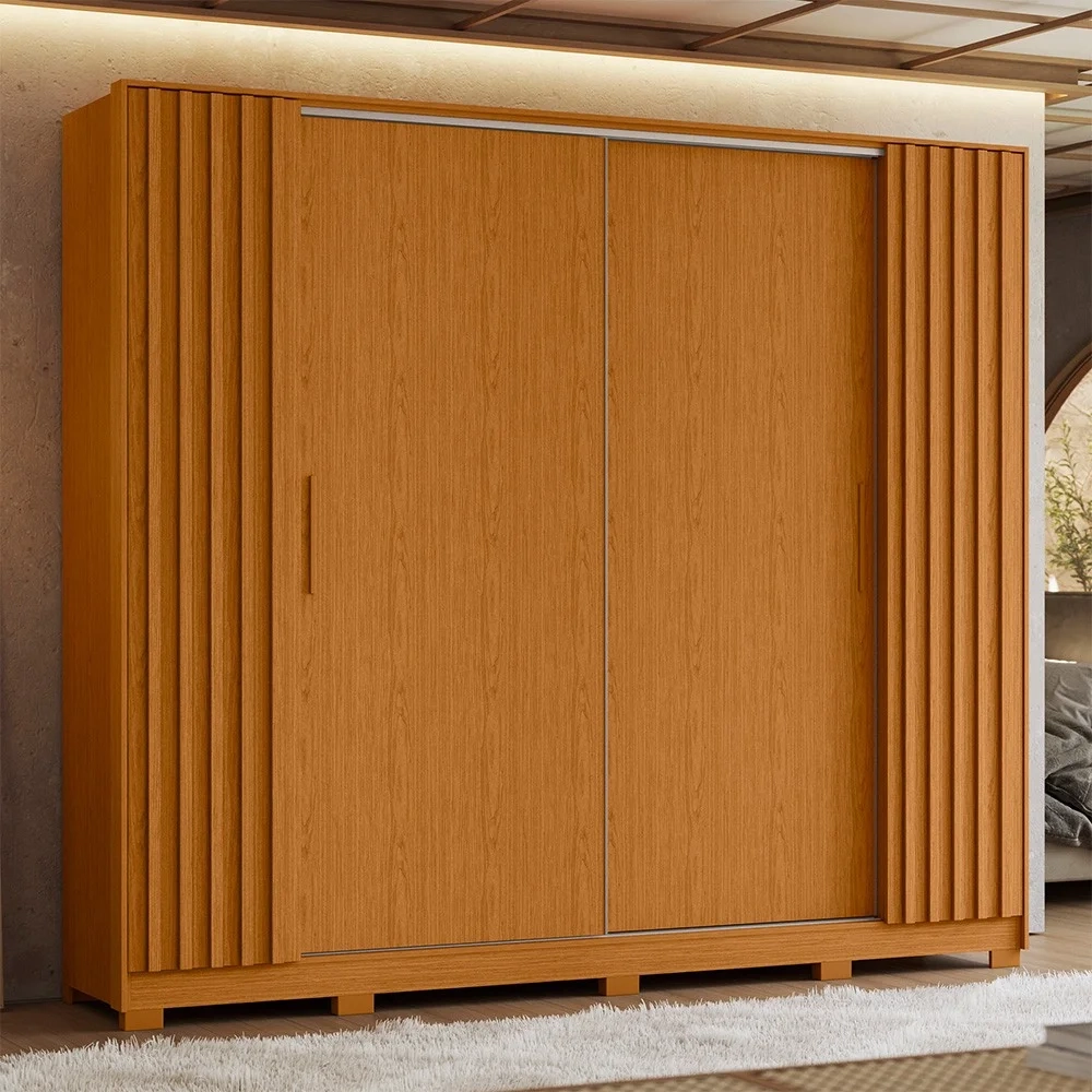 Guarda Roupa Casal 4 Portas 4 Gavetas Jacarandá Flex Cinamomo/Off White - Albatroz