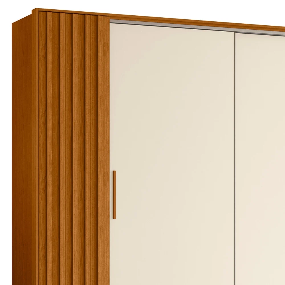 Guarda Roupa Casal 4 Portas 4 Gavetas Jacarandá Flex Cinamomo/Off White - Albatroz