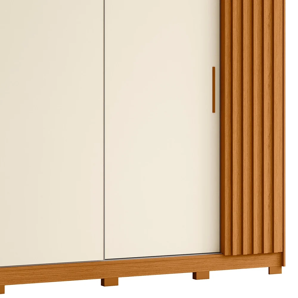 Guarda Roupa Casal 4 Portas 4 Gavetas Jacarandá Flex Cinamomo/Off White - Albatroz