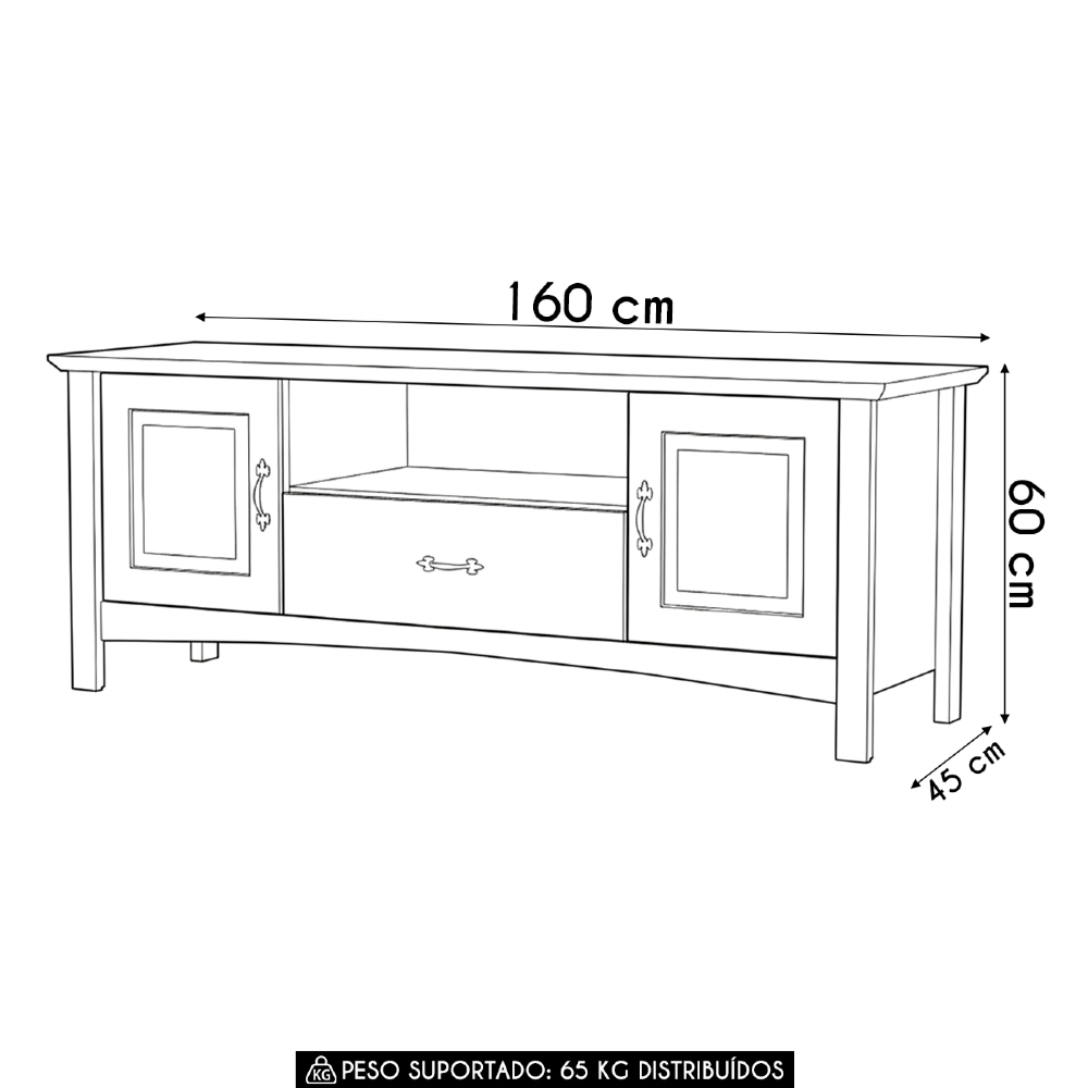 Rack TV 60 Pol 160cm Madeira 2 Portas Hazel Carvalho Z25    - Mpozenato