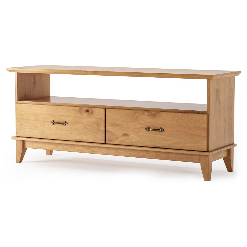 Rack TV 55 Pol 140cm Madeira 2 Gavetas Hazel Carvalho Z25   - Mpozenato