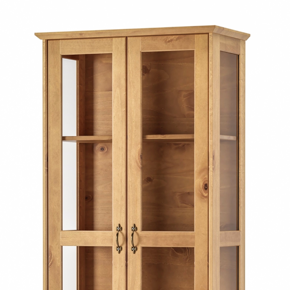 Cristaleira de Madeira 2 Portas de Vidro Hazel Carvalho Z25 - Mpozenato