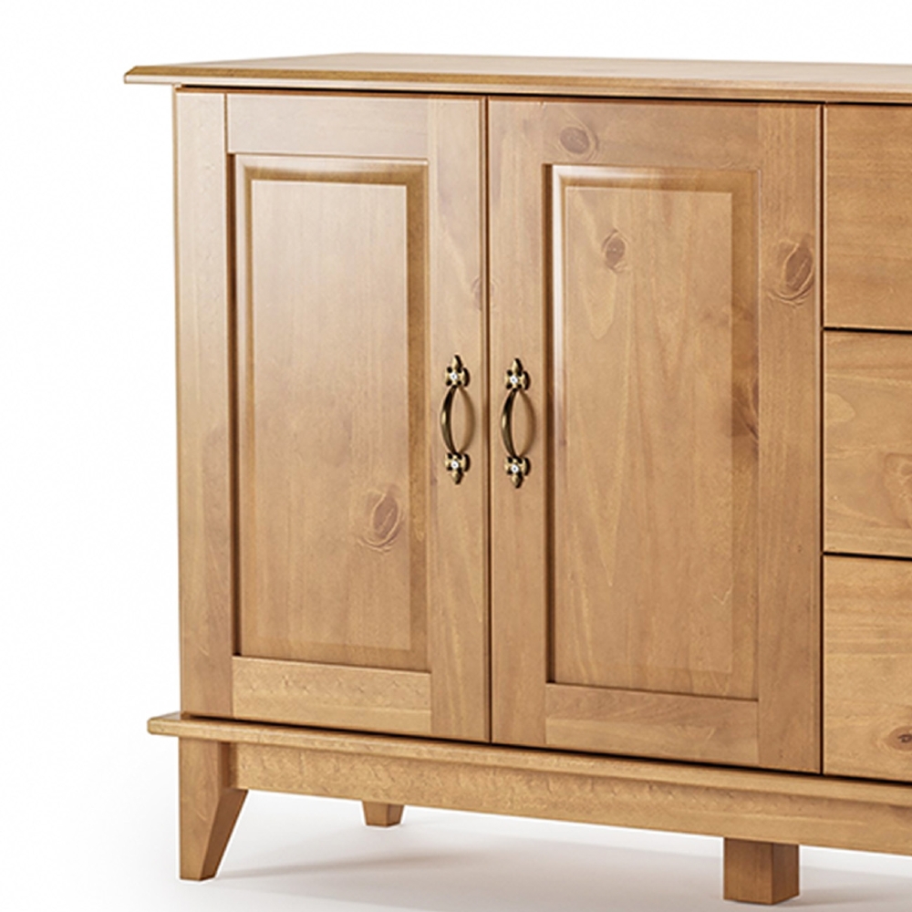 Aparador Buffet 120cm Madeira Maciça 2 Portas Hazel Carvalho Z25 - Mpozenato