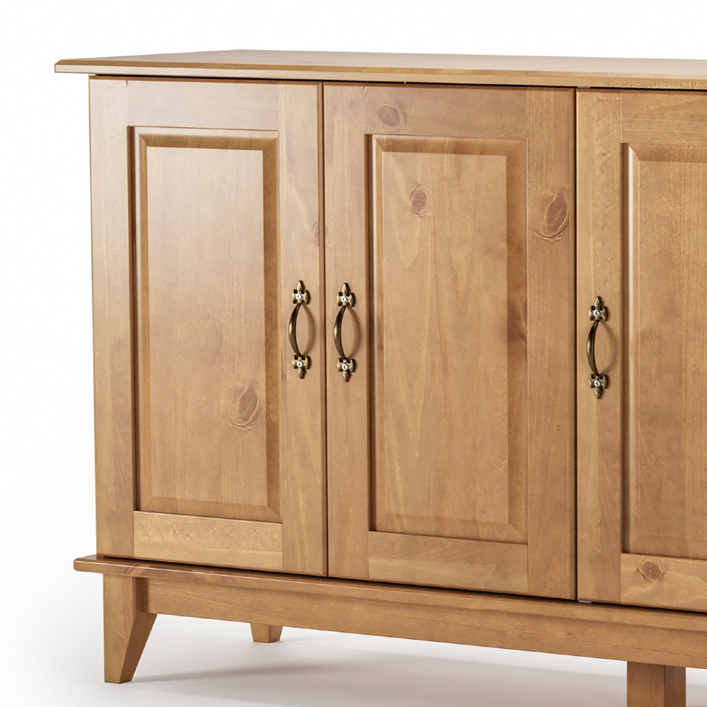 Aparador Buffet 156cm Madeira Maciça 3 Portas Hazel Carvalho Z25 - Mpozenato