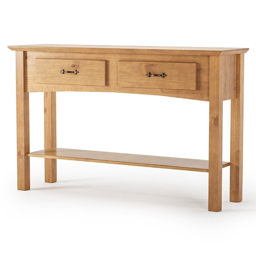 Aparador Sala de Estar 132cm Madeira 2 Gavetas Hazel Carvalho Z25 - Mpozenato