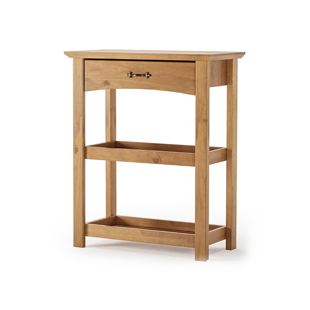 Aparador Sala de Estar 93cm Madeira 1 Gaveta Hazel Carvalho Z25 - Mpozenato