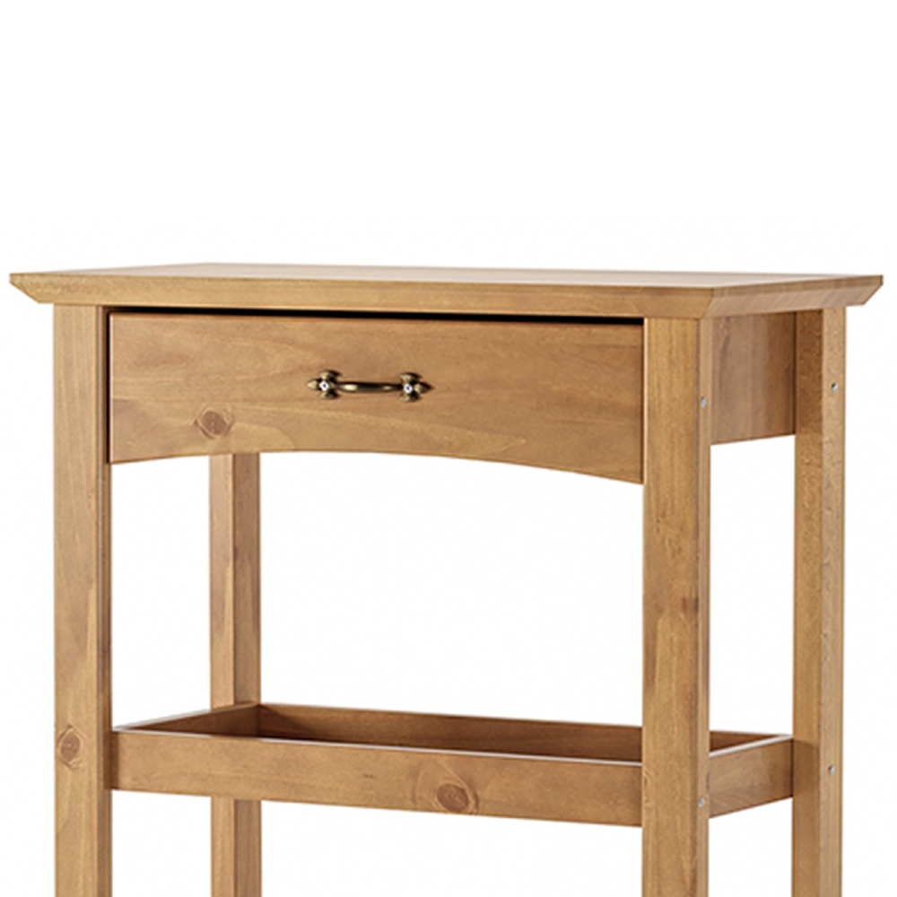 Aparador Sala de Estar 93cm Madeira 1 Gaveta Hazel Carvalho Z25 - Mpozenato