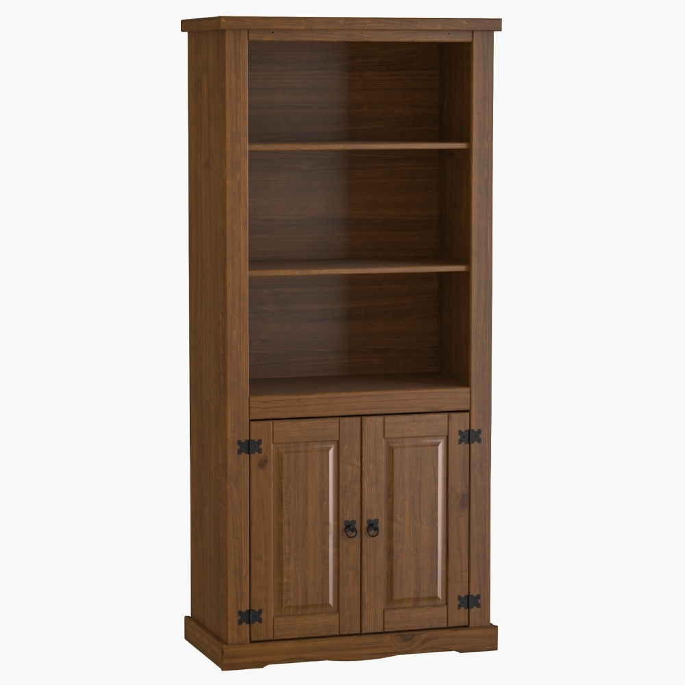 Estante Livreiro Madeira Maciça 2 Portas Henry Imbuia Fosco Z25 - Mpozenato