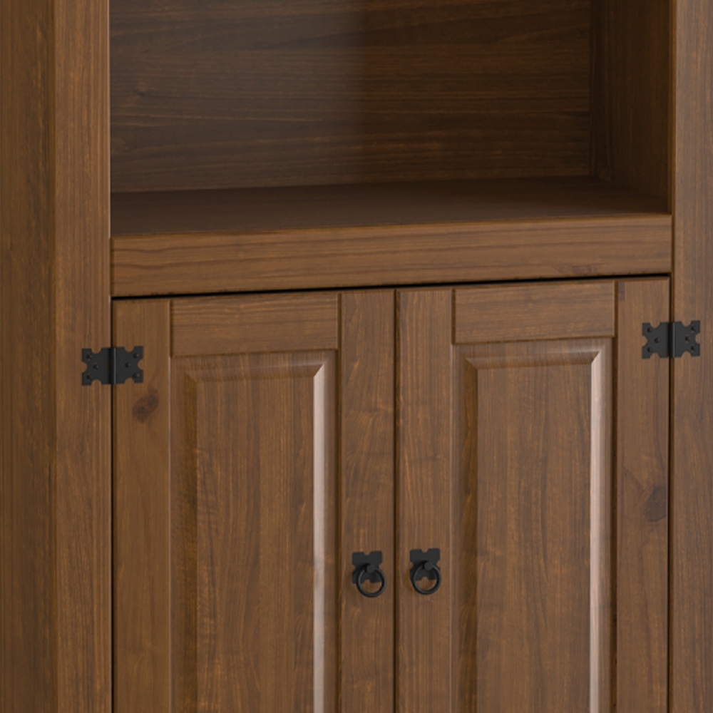 Estante Livreiro Madeira Maciça 2 Portas Henry Imbuia Fosco Z25 - Mpozenato