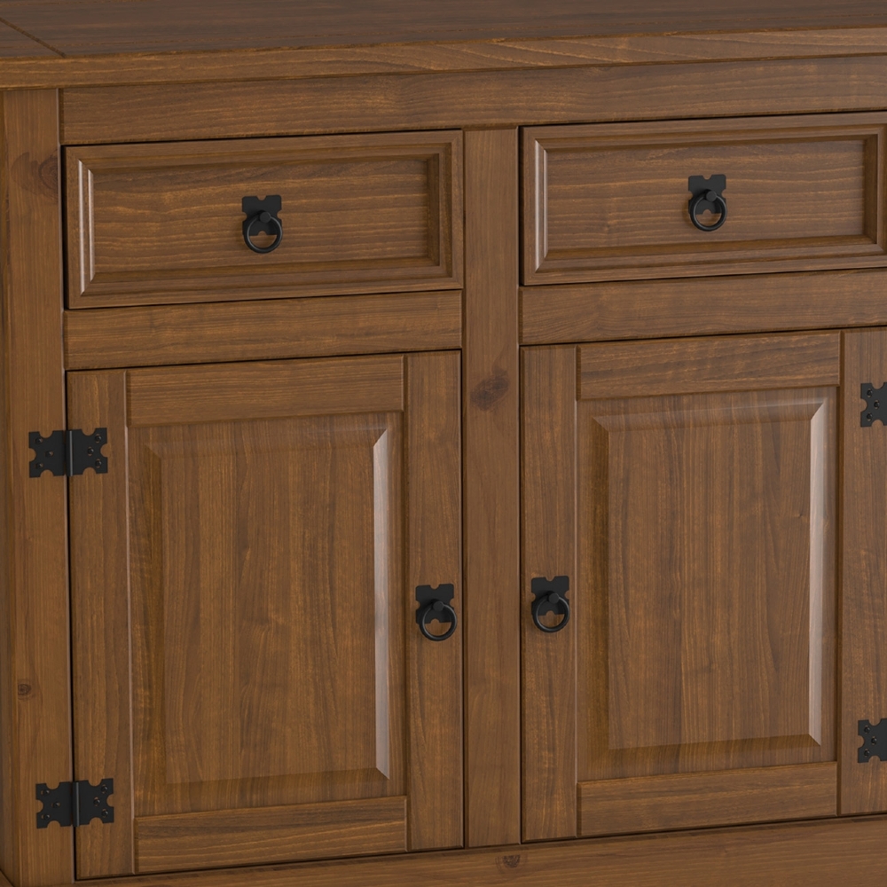 Aparador Buffet 132cm Madeira Maciça 2 Portas Henry Imbuia Fosco Z25 - Mpozenato