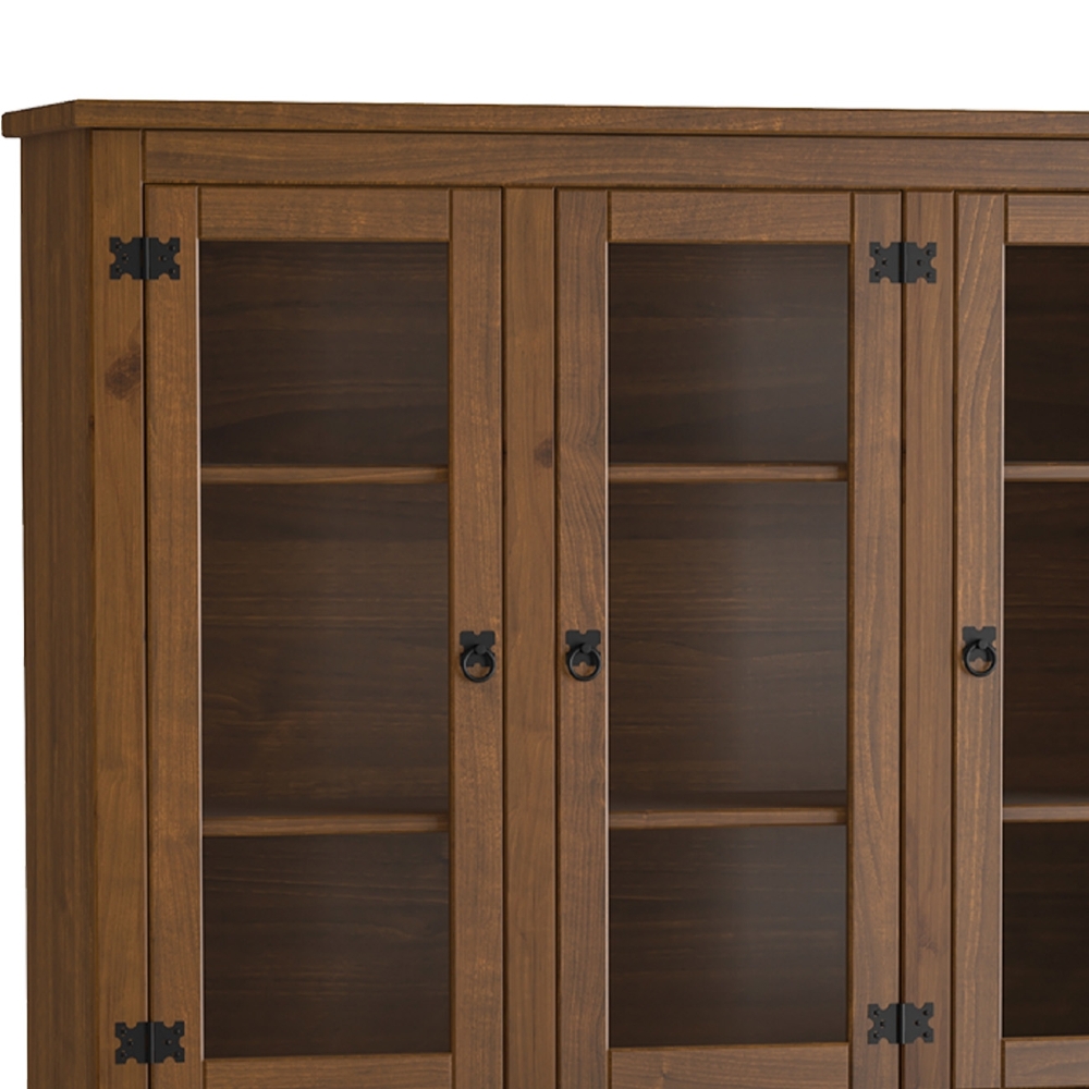 Armário Cristaleira de Madeira 6 Portas Henry Imbuia Fosco Z25 - Mpozenato