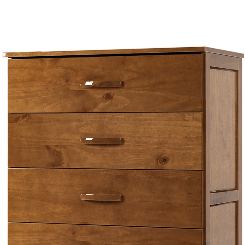 Cômoda Quarto 81cm Madeira Pinus 5 Gavetas Carl Imbuia Z25 - Mpozenato