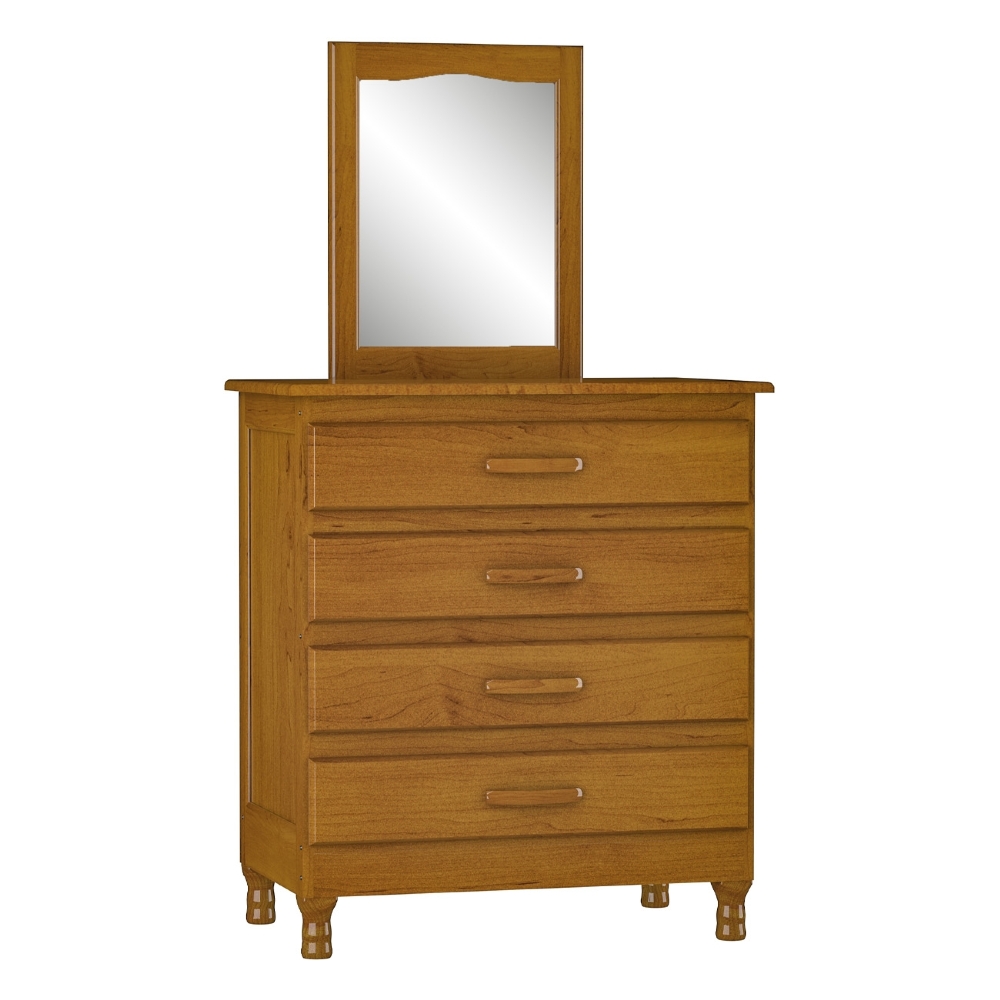 Cômoda Quarto 82cm Madeira Com Espelho 4 Gavetas Carl Imbuia Z25 - Mpozenato