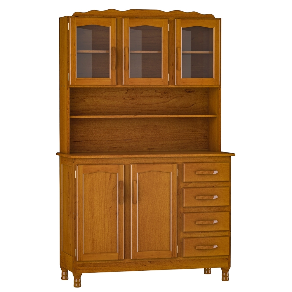 Armário Cozinha Compacta 120cm Madeira 5 Portas Kyle Imbuia Z25 - Mpozenato