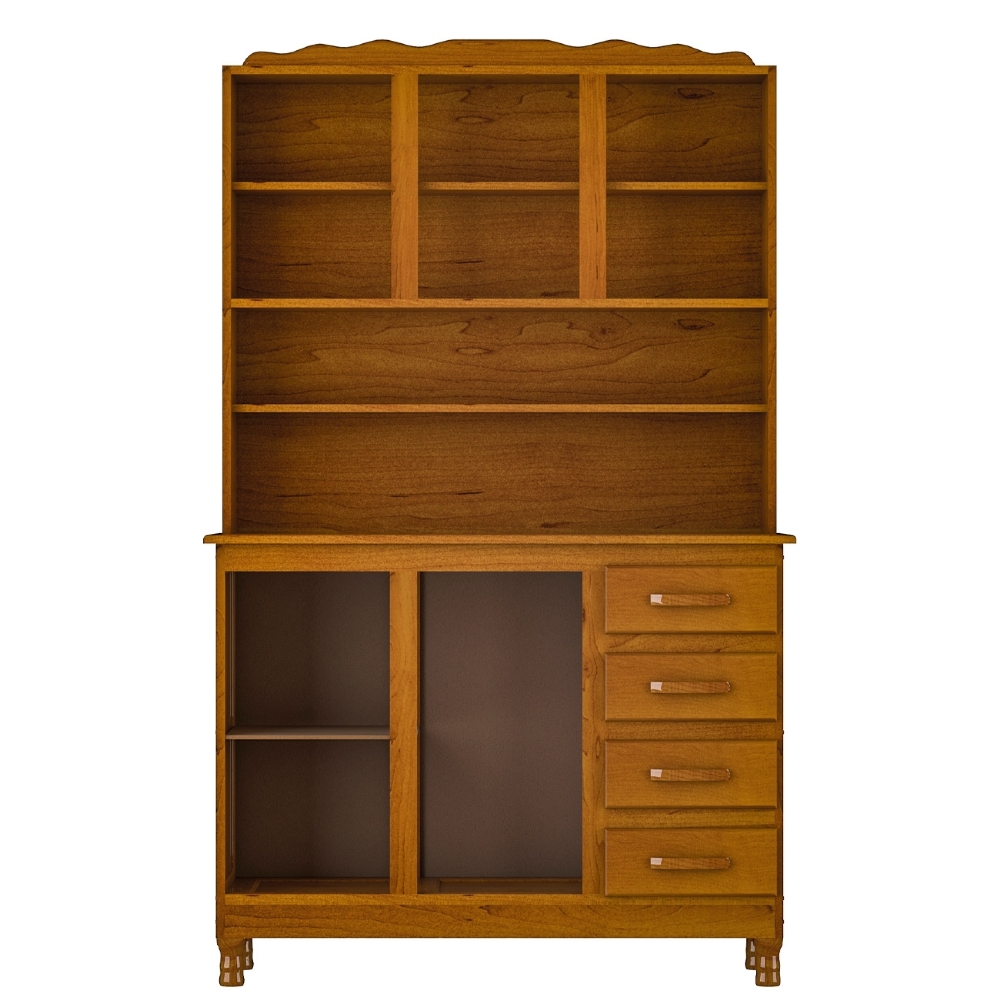 Armário Cozinha Compacta 120cm Madeira 5 Portas Kyle Imbuia Z25 - Mpozenato