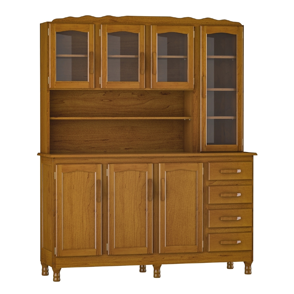 Armário Cozinha Compacta 159cm Madeira 7 Portas Daisy Imbuia Z25 - Mpozenato