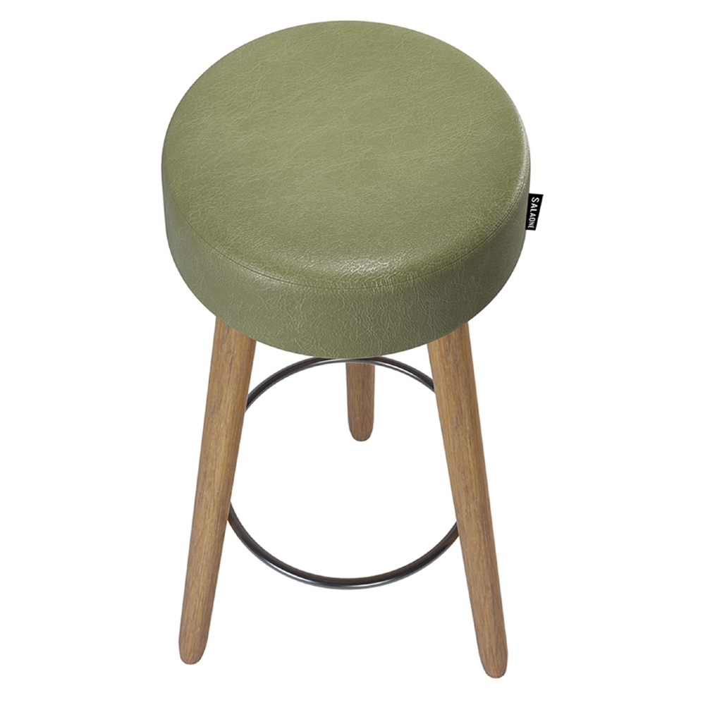 Banqueta Alta Estofada Pés Palito Kit 2 Hong Sintético Verde S08 - Mpozenato