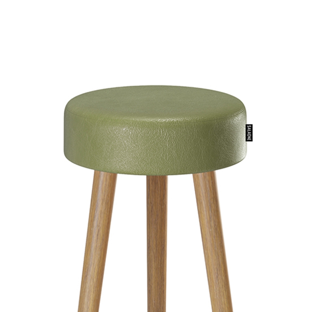 Banqueta Alta Estofada Pés Palito Kit 4 Hong Sintético Verde S08 - Mpozenato