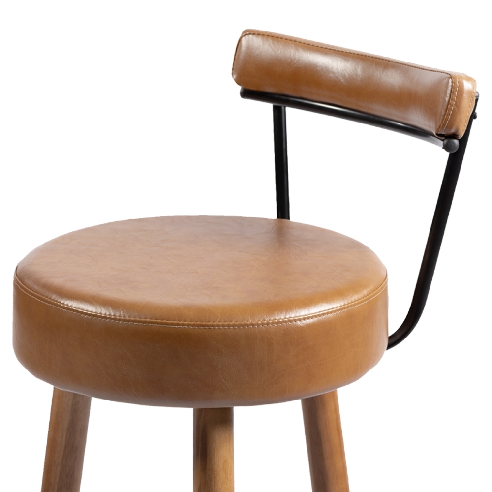 Banqueta Alta Estofada Pés Palito Kit 2 Tília Sintético Amarula S08 - Mpozenato