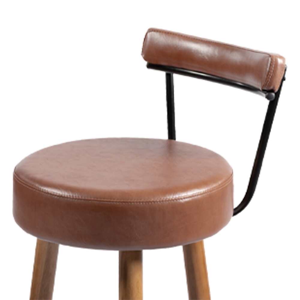 Banqueta Alta Estofada Pés Palito Kit 2 Tília Sintético Café S08 - Mpozenato