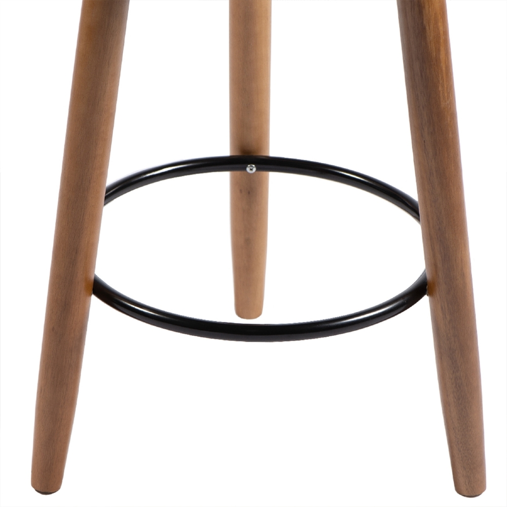 Banqueta Alta Estofada Pés Palito Kit 4 Tília Sintético Preto S08 - Mpozenato