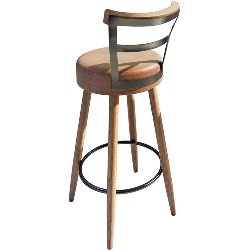 Banqueta Alta Estofada Pés Palito Kit 4 Martin Sintético Amarula S08 - Mpozenato