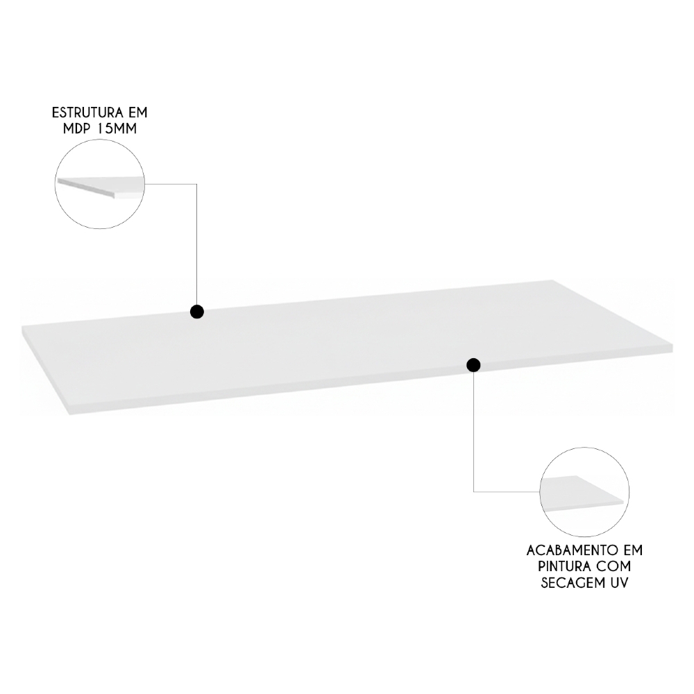 Tampo para Balcão de Cozinha 120cm MDP Lina Z06 Supremo - Mpozenato