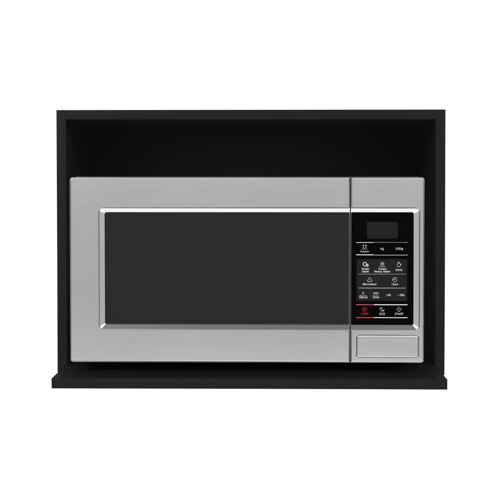 Suporte Microondas e Forno Elétrico Aéreo 60cm Itália Preto - Lumil