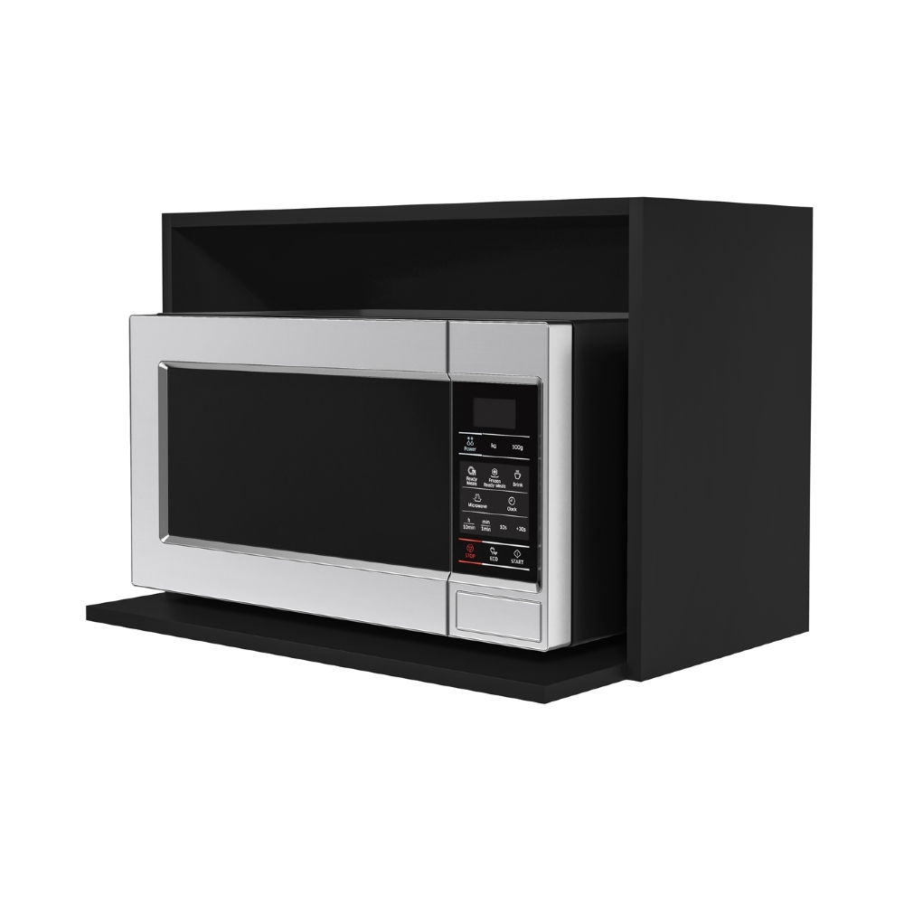Suporte Microondas e Forno Elétrico Aéreo 60cm Itália Preto - Lumil