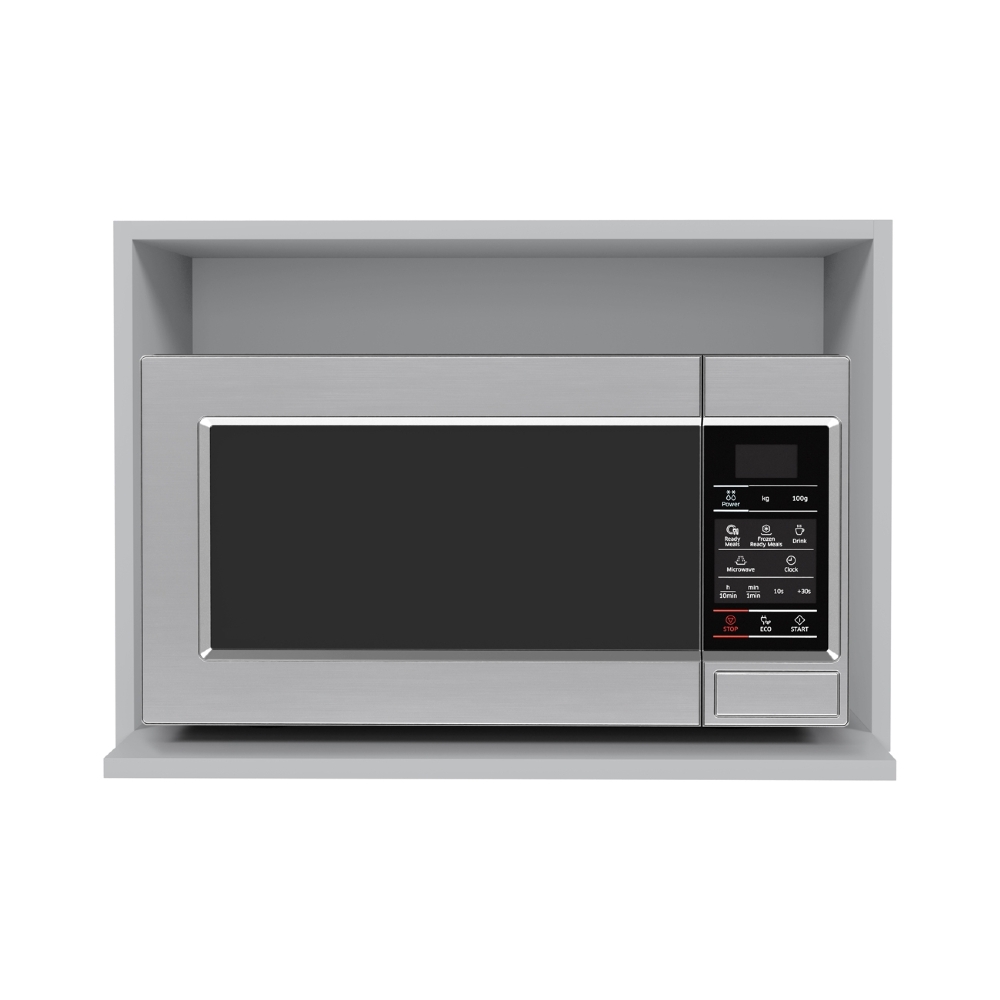 Suporte Microondas e Forno Elétrico Aéreo 60cm Itália Cinza Claro - Lumil