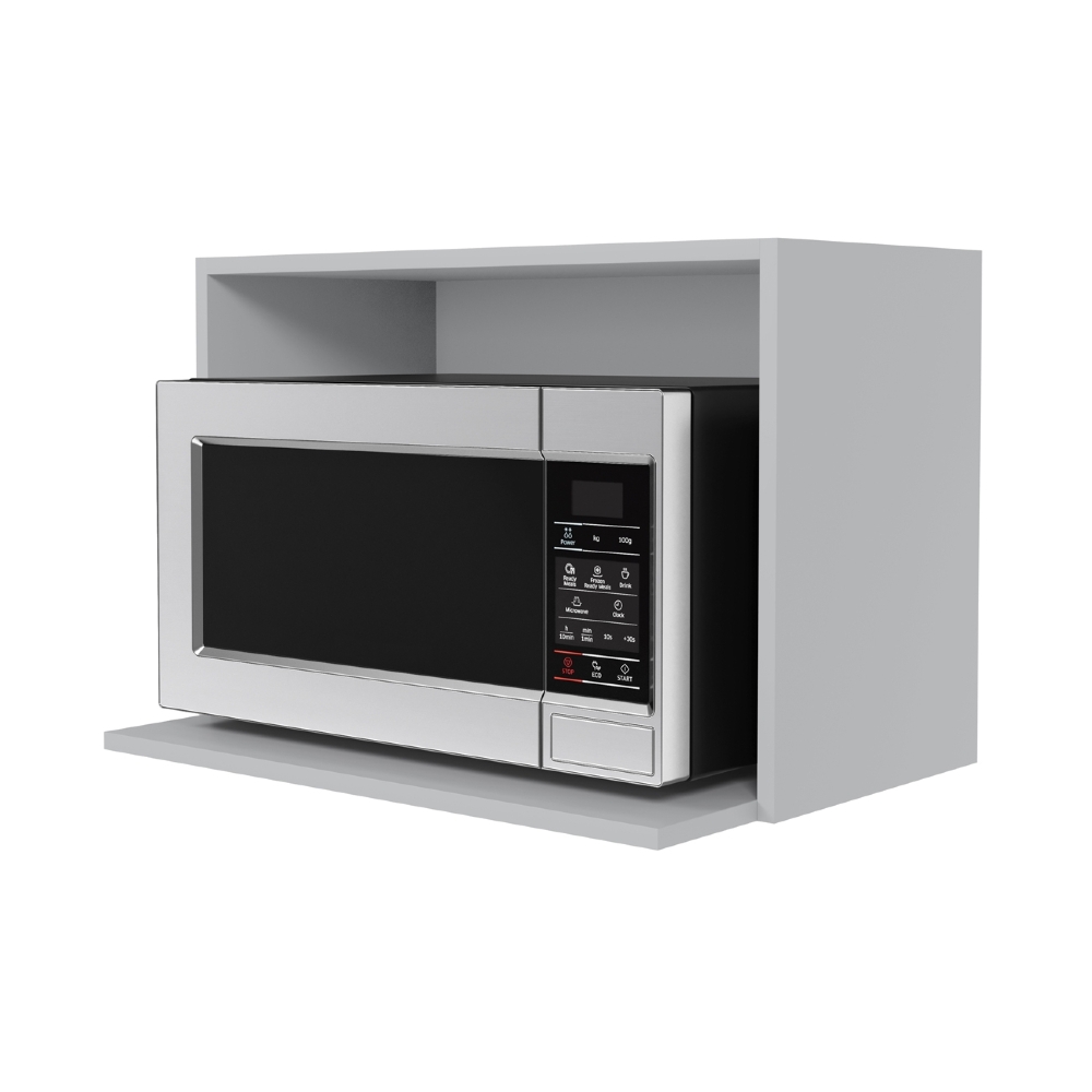 Suporte Microondas e Forno Elétrico Aéreo 60cm Itália Cinza Claro - Lumil