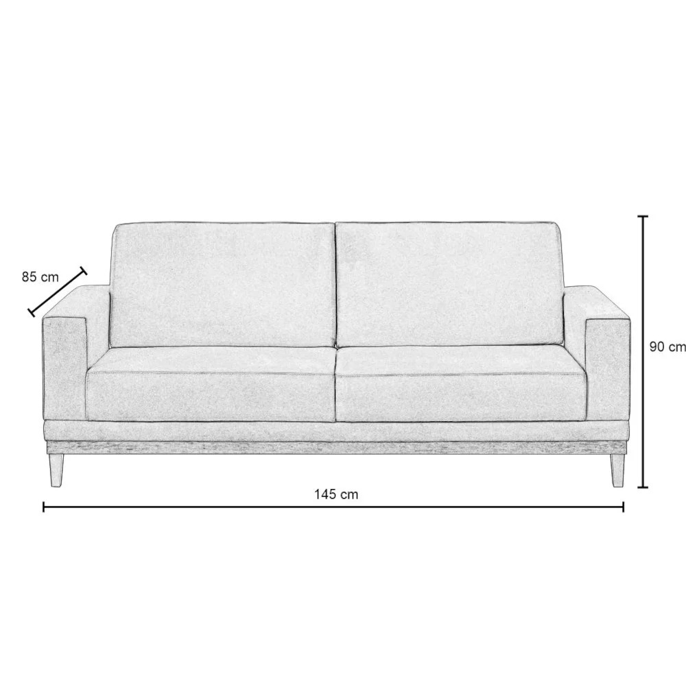 Sofá Living 145cm 2 Lugares Kayrós D05 Suede Azul - Mpozenato