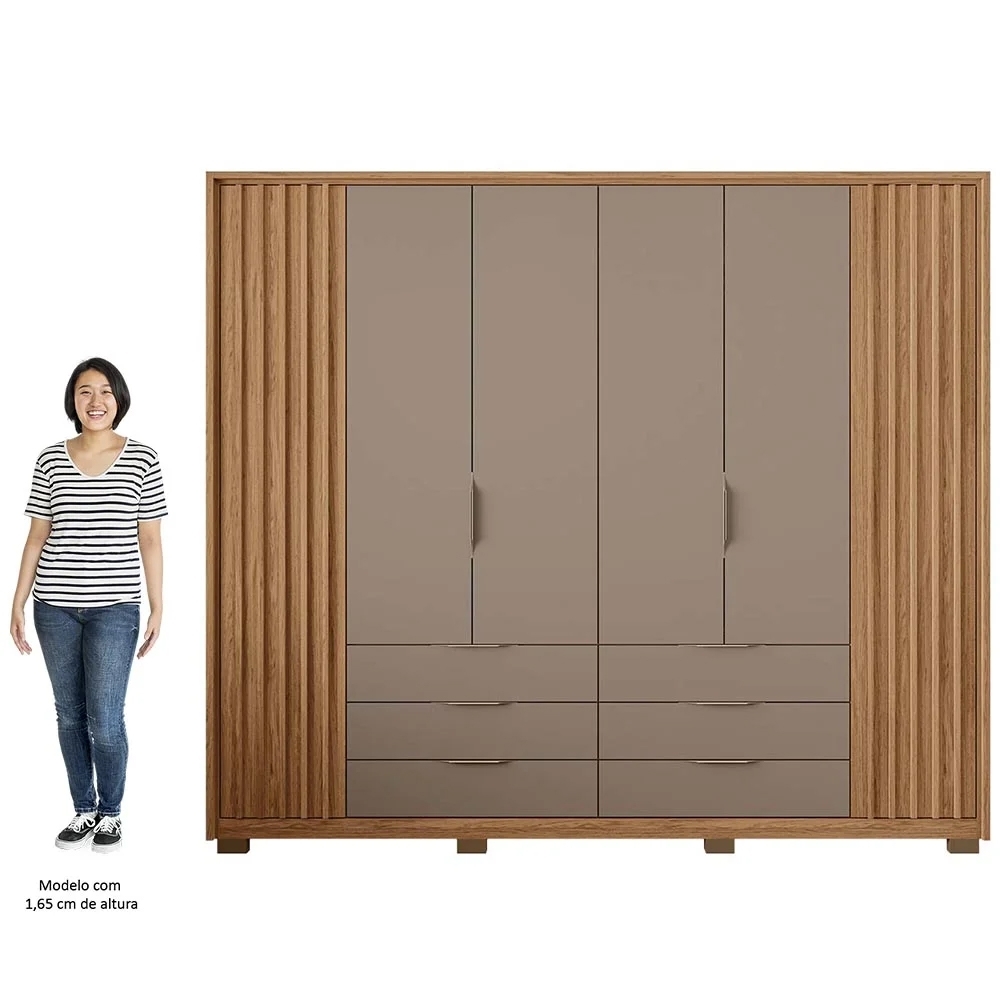 Guarda Roupa Casal 6 Portas Martin C01 Buriti/Fendi - Mpozenato