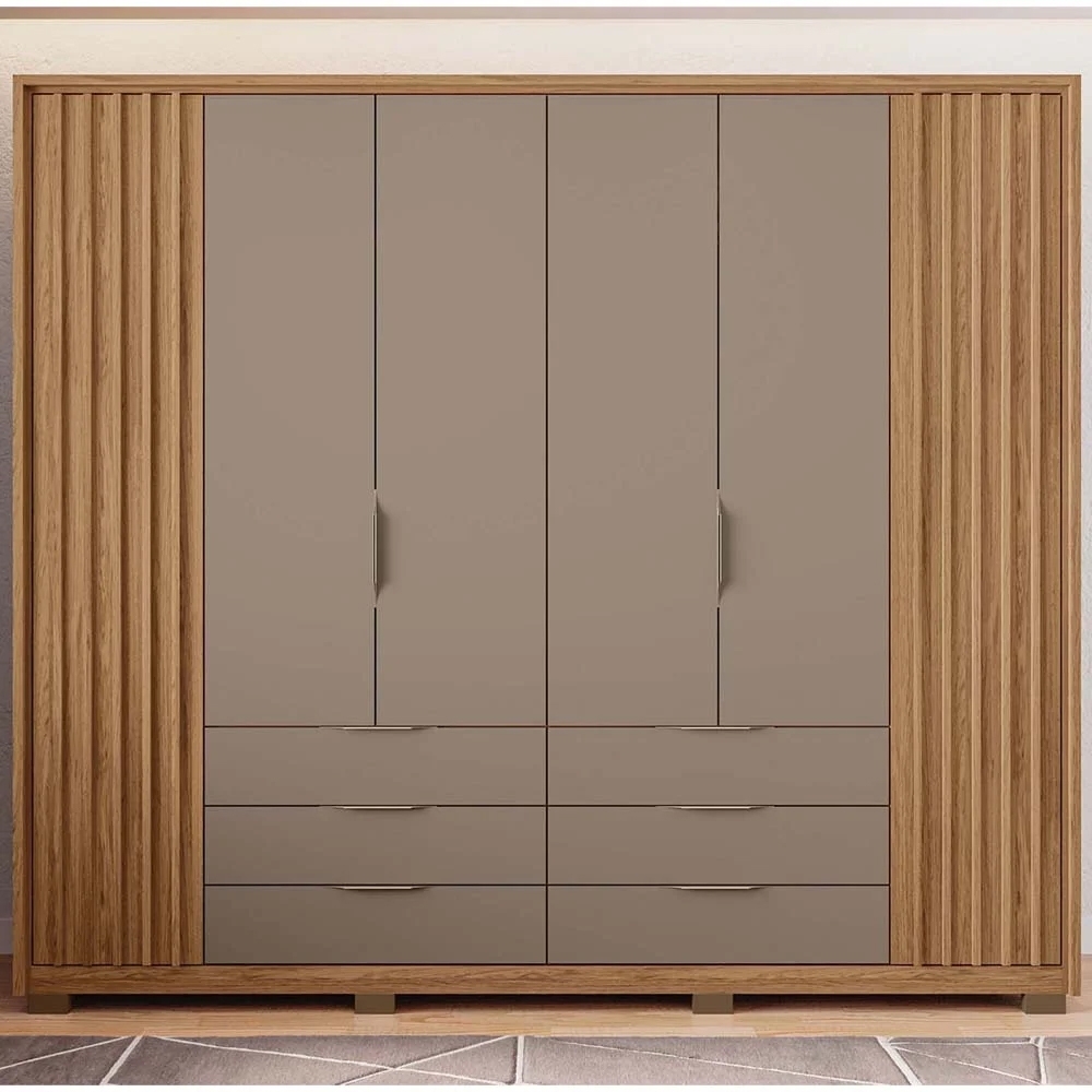 Guarda Roupa Casal 6 Portas Martin C01 Buriti/Fendi - Mpozenato