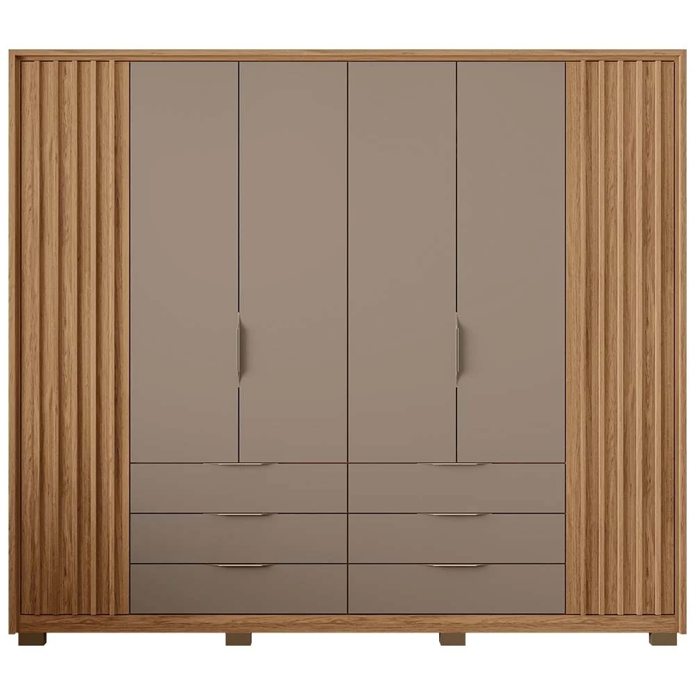 Guarda Roupa Casal 6 Portas Martin C01 Buriti/Fendi - Mpozenato