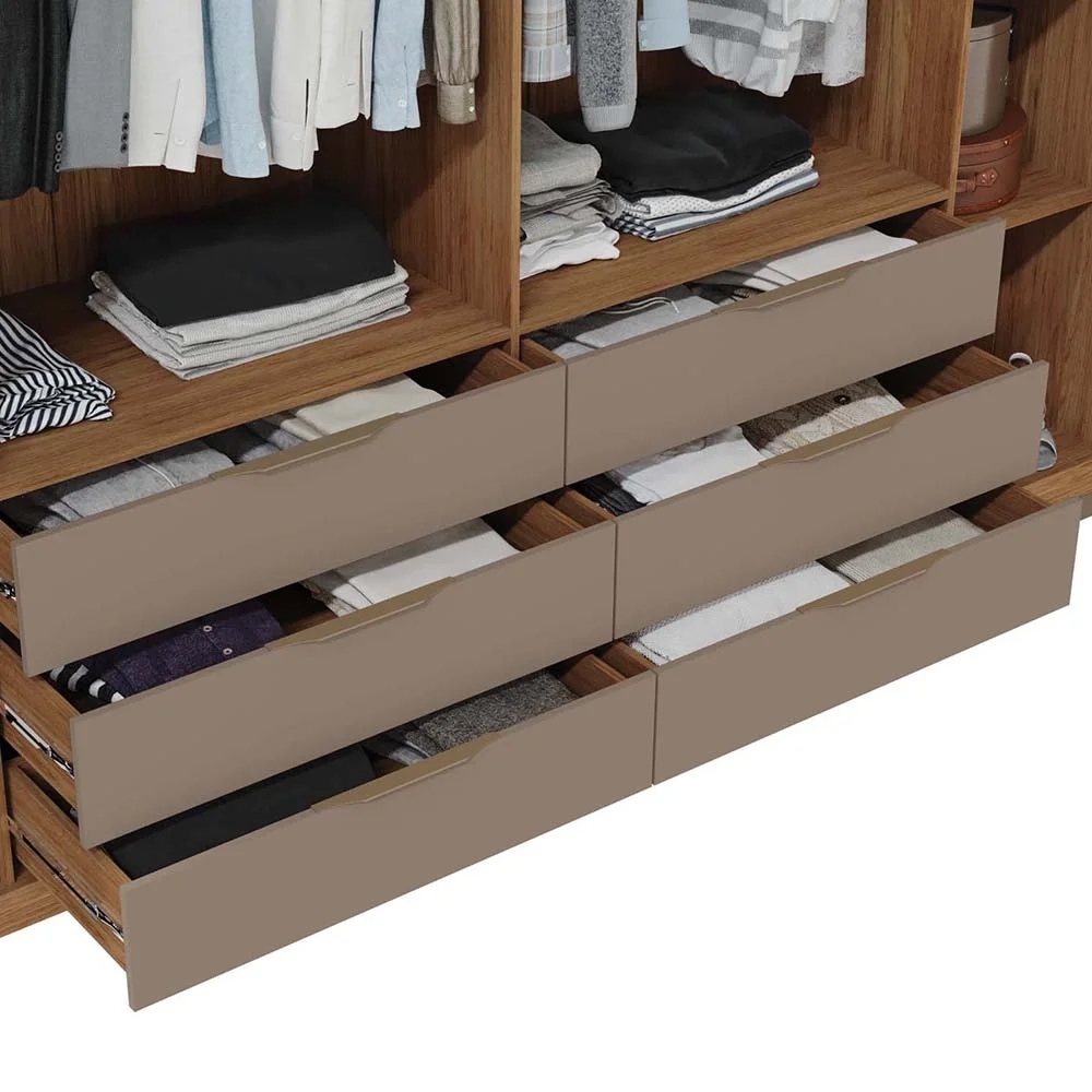 Guarda Roupa Casal 6 Portas Martin C01 Buriti/Fendi - Mpozenato